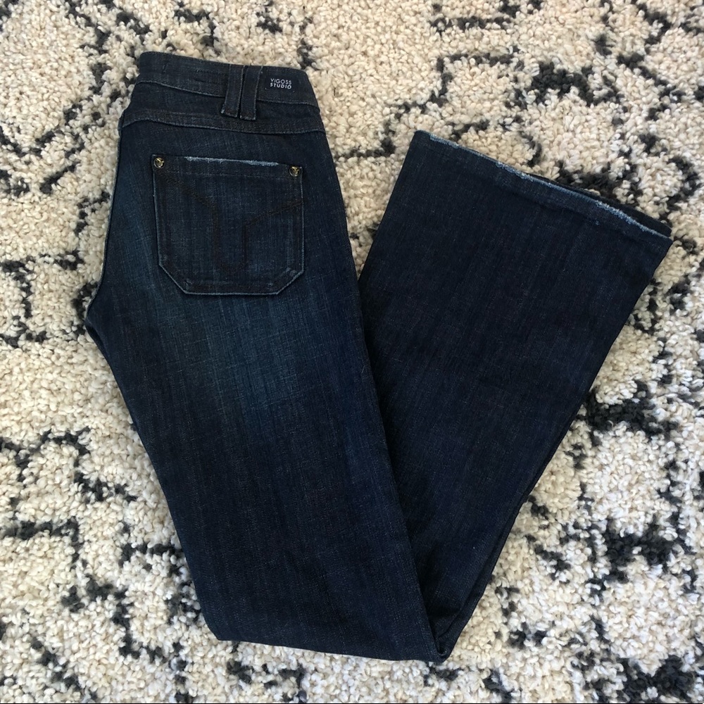 ✨VIGOSS Dark Denim Pocket Front Flared Jeans✨